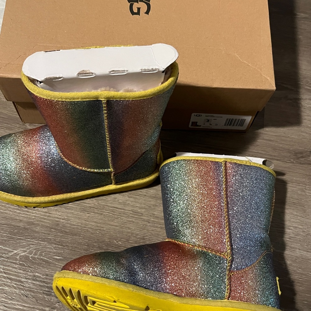 USED UGG Rainbow Glitter Boots